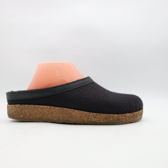 Haflinger Wool Clogs Grizzly Men's Size EU 42 Black Shoes Slip On Sandal - Picture 1 of 9